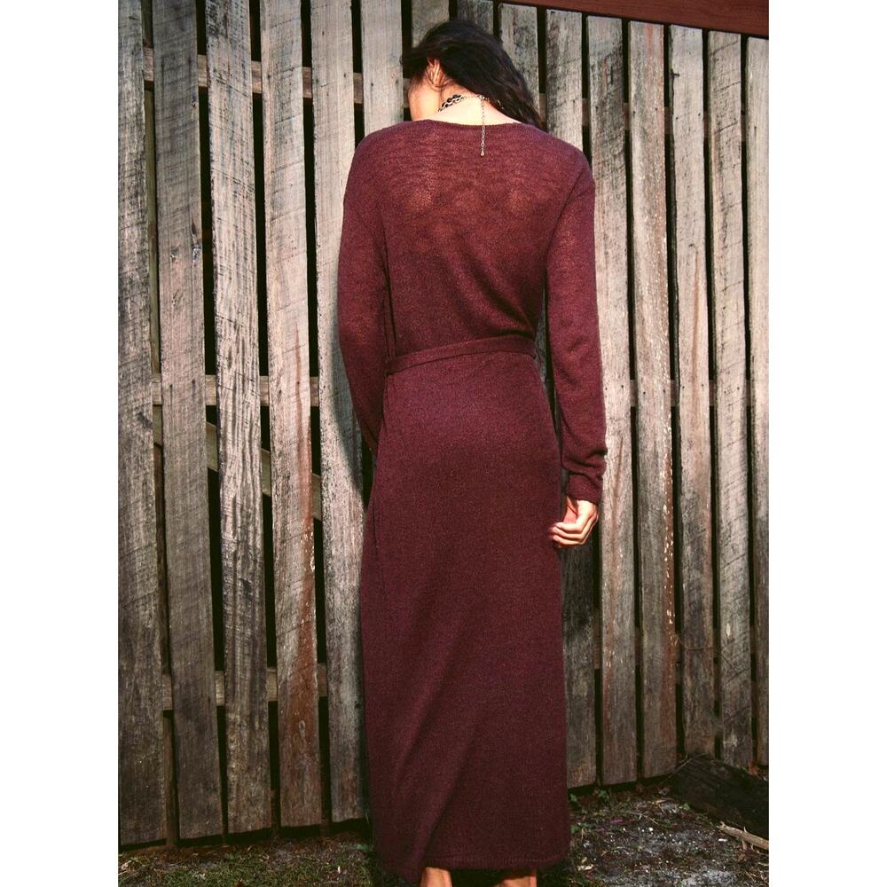 Free People Lottie Solid Sweater Dress Set Bitter Chocolate M - Picture 4 of 5